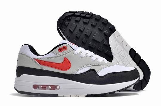 Nike Air Max 1 Grey White Red Black Men's Size 40-45 Shoes-3 - Click Image to Close